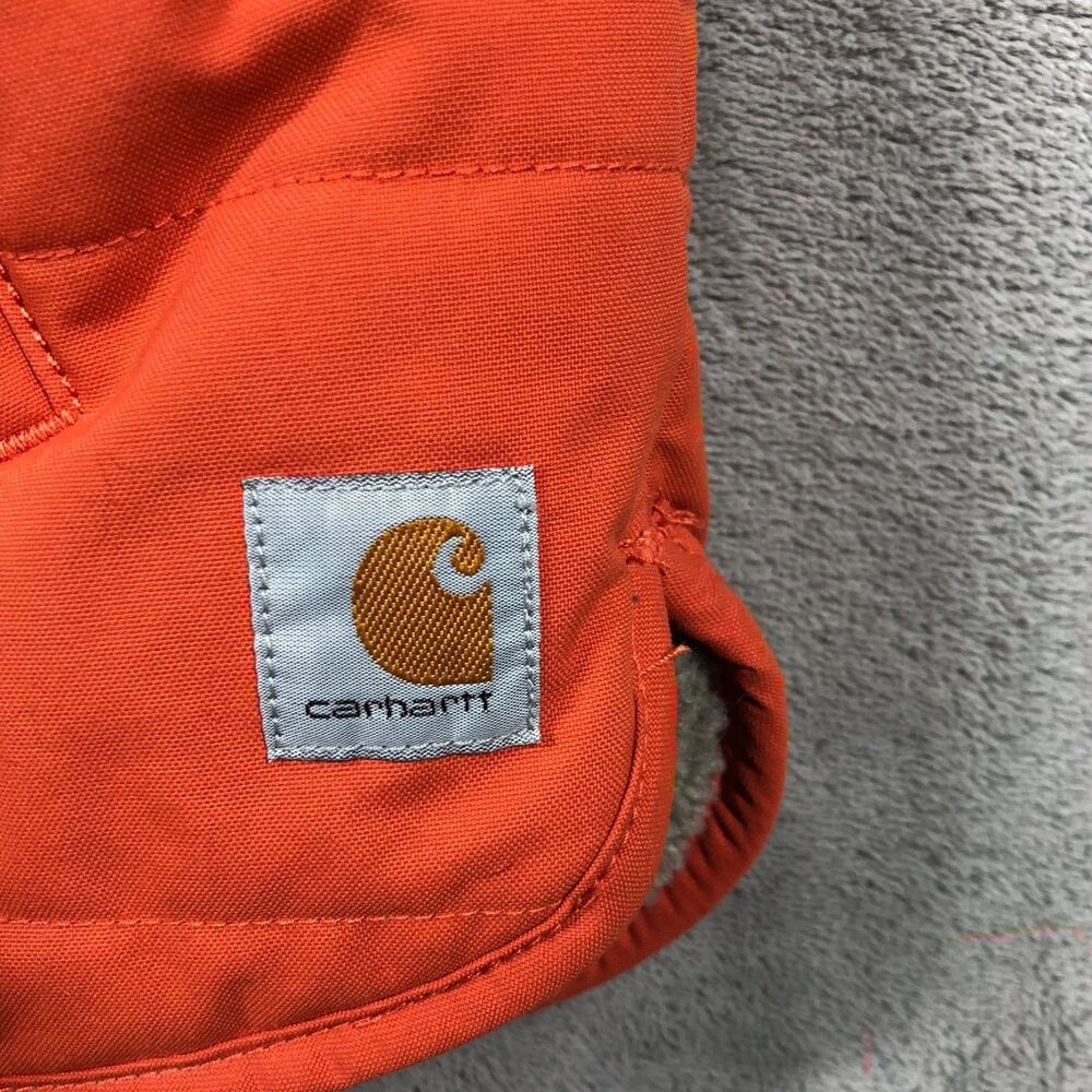 Carhartt Sherpa Lined Utility Vest Womens Orange Size Large 12/14 Reversible - Picture 2 of 10